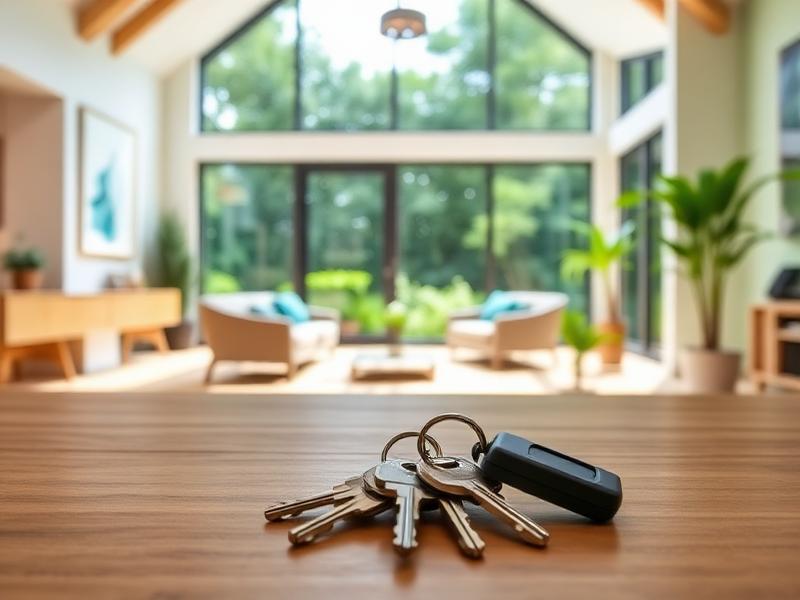 Agent imobiliar prezentând un apartament unui client